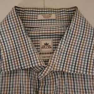 Peter Millar Cotton long sleeve Shirt Blue Checkered-XL